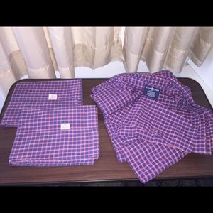 RL Mackinaw Plaid Blue Pillow Cases & Flat Sheet